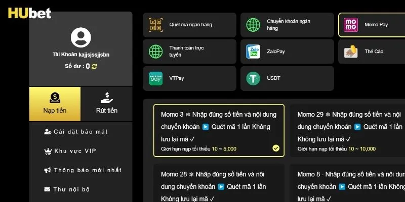 Nạp tiền HUBET luôn kèm theo điều kiện tiên quyết